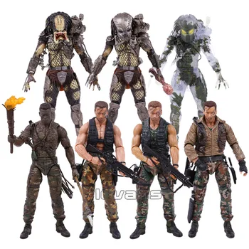 

NECA PREDATOR 30th Anniversary Jungle Patrol Encounter Extraction Disguise Dutch Jungle Hunter Unmasked Demon Action Figure Toy