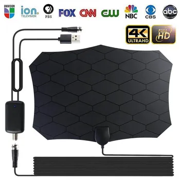 

80 Miles Range Antenna For Digital TV HDTV Antenna With Amplifier 4K Signal Booster Coaxial Cable Digital TV Antenna