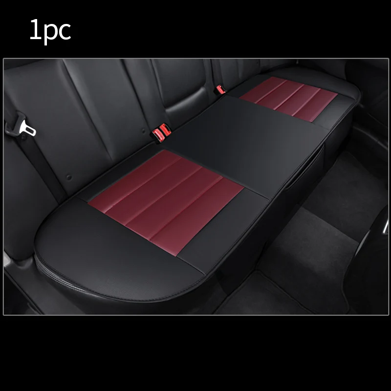 Red rear 1pc Кожаный чехол для автокресла, набор, не скользящая Защитная Подушка, универсальный размер для Granta Vesta Chery KIA Mazda Toyota Polo BYD - Название цвета: Red rear 1pc