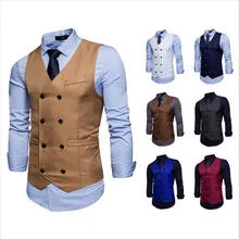 19 AliExpress, весенний стиль, модный мужской двубортный деловой костюм джентльмена, повседневный модный жилет