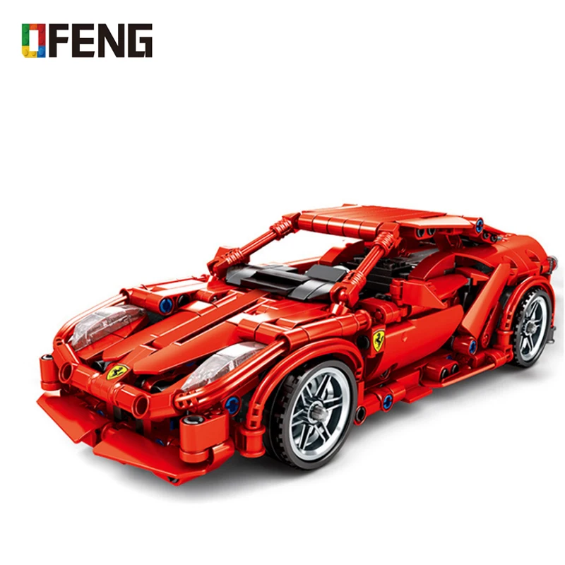 

City Super Racers Bricks Compatible speed red car Champion Supercar Ferraris Model Building Blocks Children Boy Toys Gifts