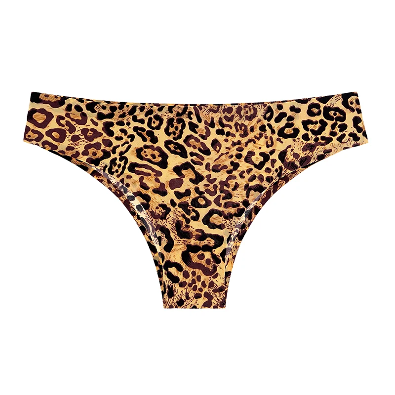 1 Pcs Women's Panties Woman Underwear Sexy Seamless Sports Leopard Female T-back G-string Thongs For Woman Ice Silk New BANNIROU high waisted cheeky panties Panties