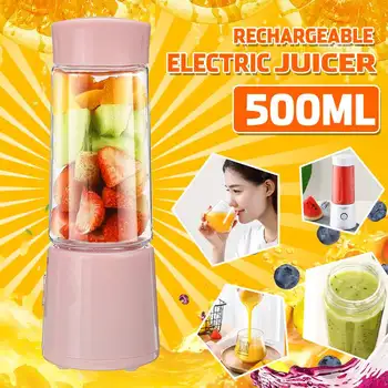 

500ML USB Electric Fruit Juicer Rechargeable 15 Times Portable Size Handheld Smoothie Maker Blender Stirring Mini Juice Cup