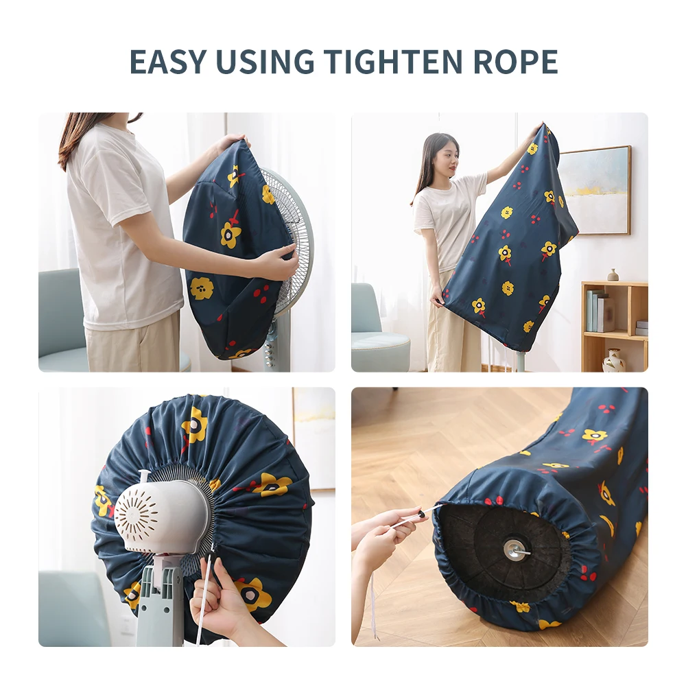 Electric Fan Cover Dustproof Round Standing Fans Mesh Shield Protector Bag Damp-Proof Pedestal Floor Fan Anti-Dust Cover