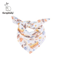 Kangobaby – bavoir Bandana en mousseline de bambou et coton, 60x60cm, avec impression numérique, de haute qualité, # My Soft Life #