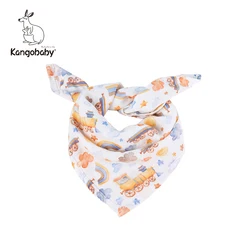 Kangobaby #My Soft Life# Bamboo Cotton Digital Print 60x60cm Muslin Swaddle High Quality Baby Bandana Bib