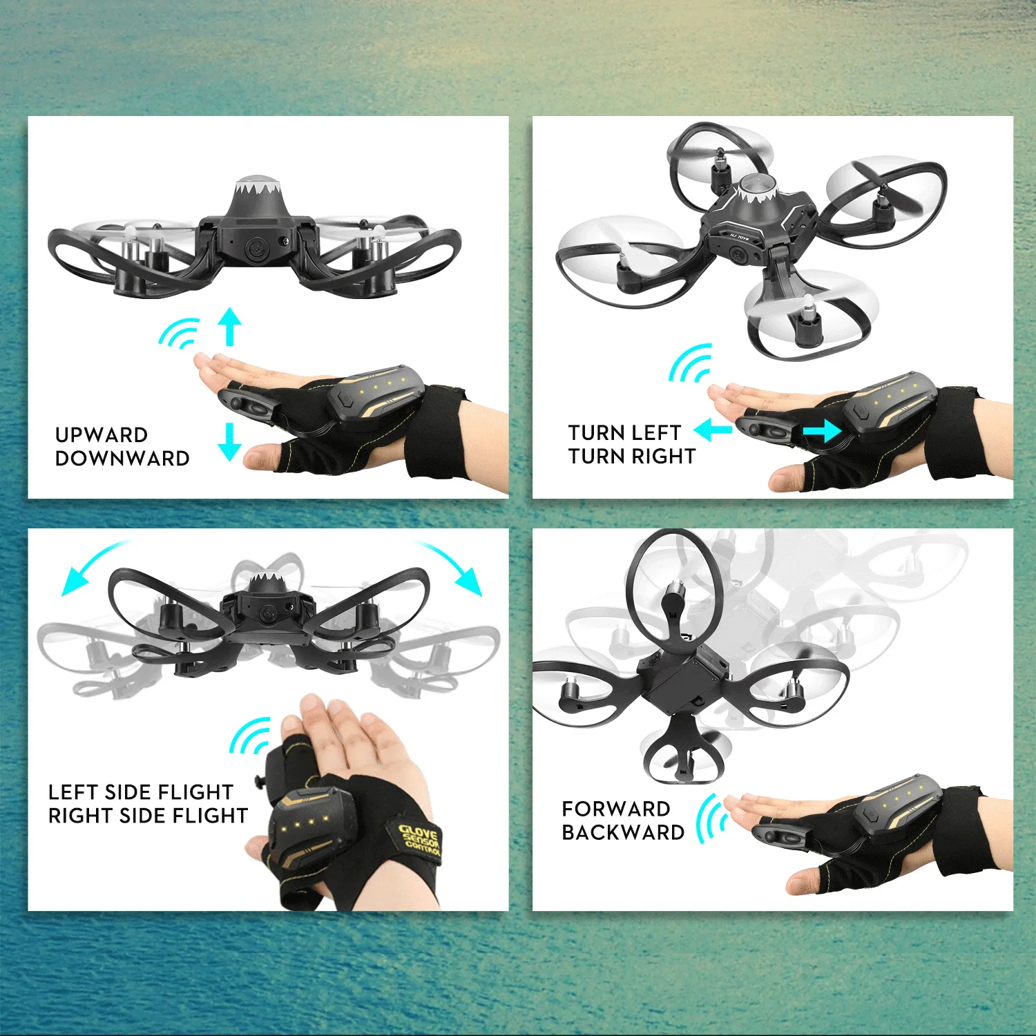 Перчатки управления RC вертолет мини волшебный Дрон камера Wi-Fi FPV жестов зондирования складной Квадрокоптер самолет Микро Карманный игрушечный Дрон