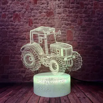 

Lovely 3D Illusion Desk Nightlight LED 7 Colors Changing Light Vehicle Tractor Car Model Toys