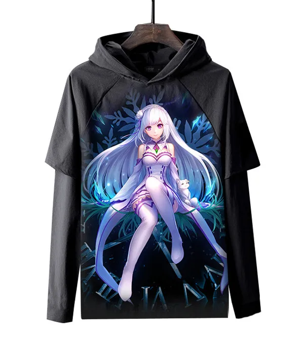 Style8 Re Life in a different world от zero Emiria Emilia Rem Ram, пуловер с капюшоном, костюм для косплея, Мужская и Женская толстовка - Цвет: Style8