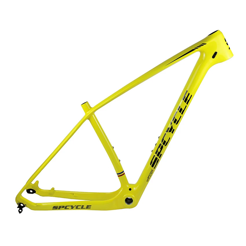 Spcycle T1000 углеродный руль MTB рама 29er 27.5er углерода горный велосипед рамки совместимый 142*12 мм или 135*9 мм BSA 73 мм 15/17/19" - Цвет: Yellow