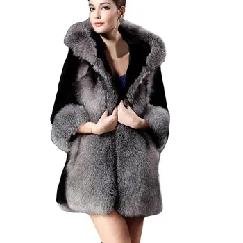 

Faux Fur Coat Women Winter Fluffy Plush Coat Plus Size 4XL Warm Soft Solid Hooded Loose Coat Outwear Teddy Jassen Fourrure
