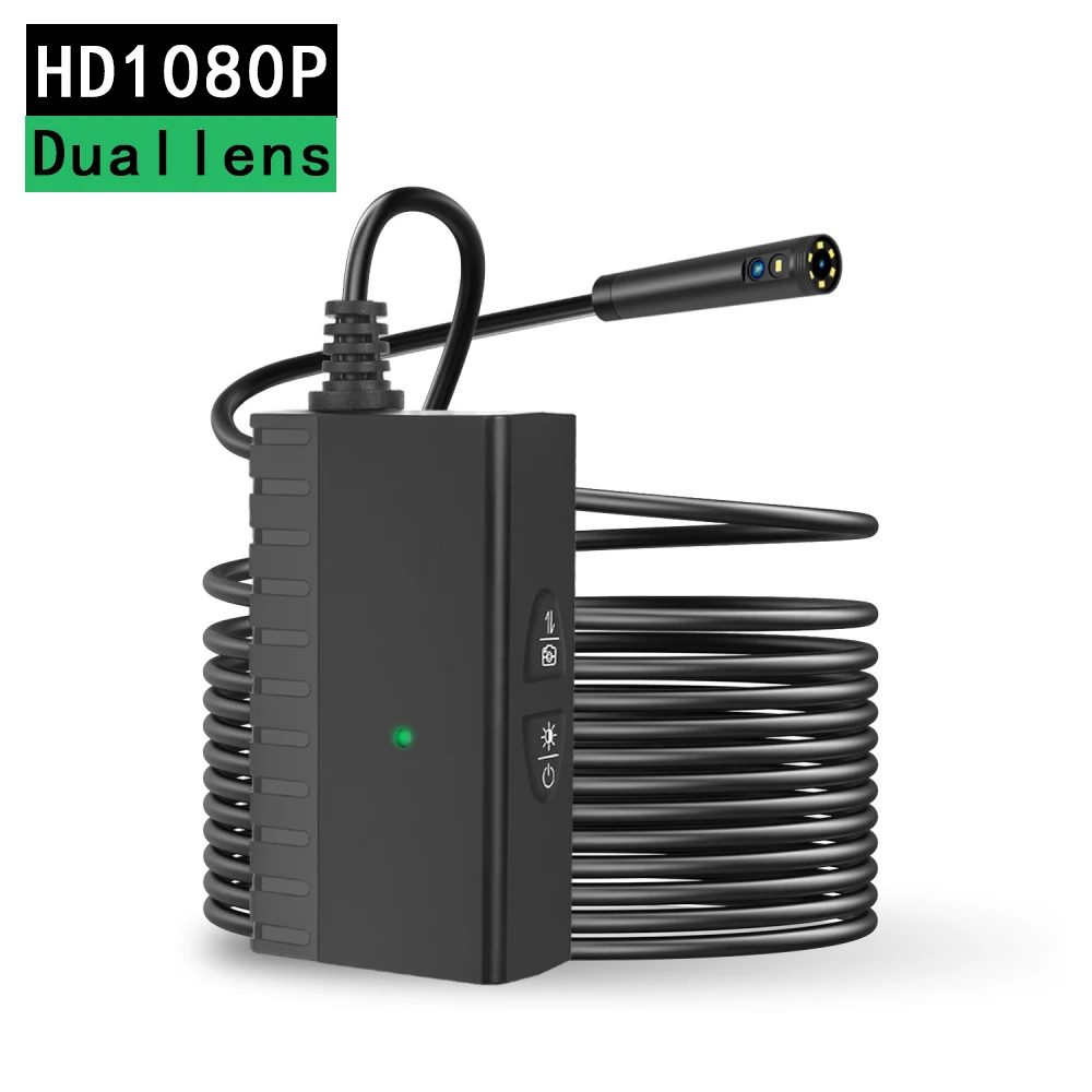 WDLUCKY 1080P двойной объектив 8 мм эндоскоп HD Wi Fi камера IP67 водонепроницаемая