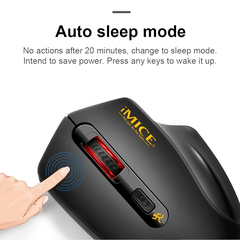 Imice Wireless Mouse Computer Mause Ergonomic 2.4G USB Mouse Silent Optical 2000DPI Wireless Mouse For Computer Laptop Pc Mice