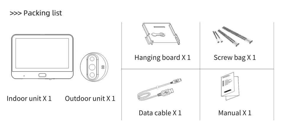Jeatone Tuya smart WiFi door bell With 720P/120°Camera video peephole for door 4.3