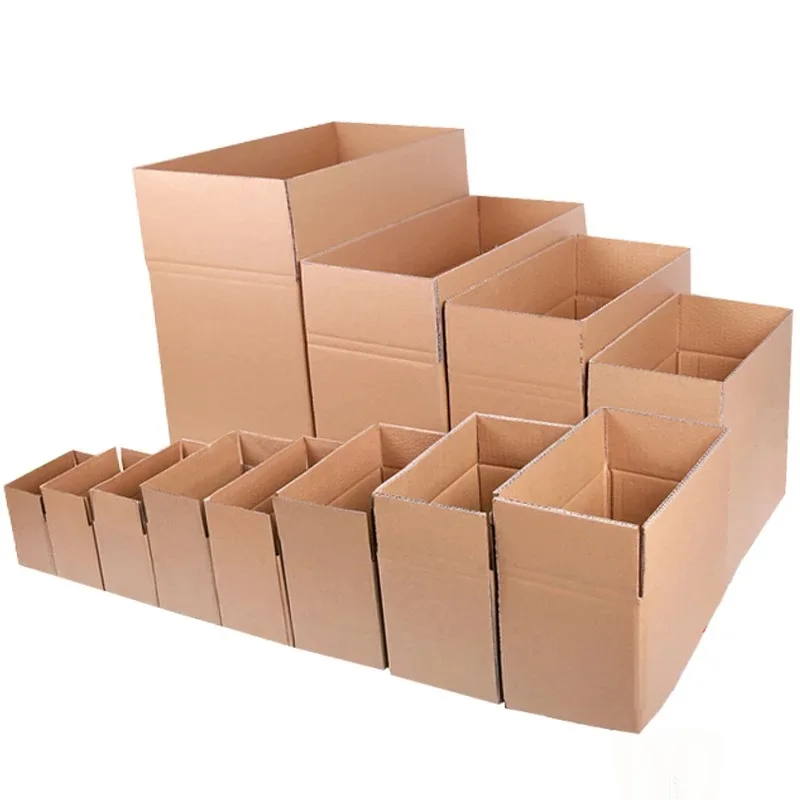 10 шт./лот,, 7 размеров, гофрированная упаковочная коробка, крафт-бумага, почтовая коробка, экспресс-транспортировка, картонная коробка