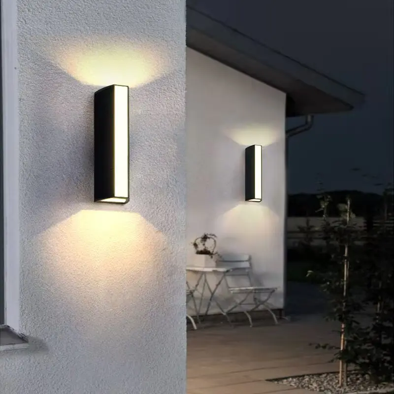 Led outdoor wall garden outdoor corridor hallway stairs villa garden wall pillars double foco led sconce waterproof terrance