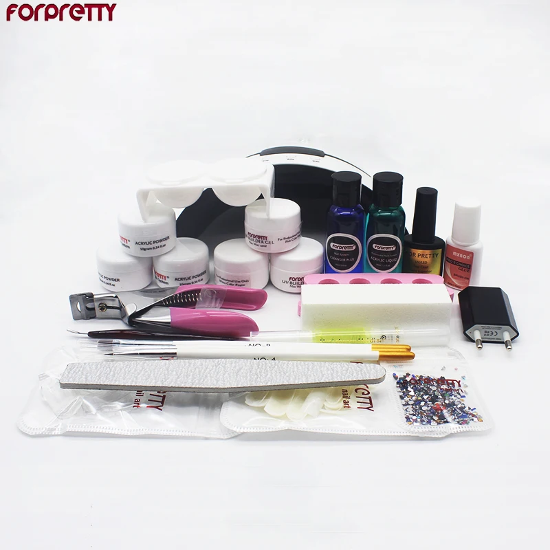 

Manicure Gel UV Complet Unha Kits With Lamp Acrylic Nail Kit Ongel En Extenstion De Unhas En Com Secadora Acrylique Starter Set