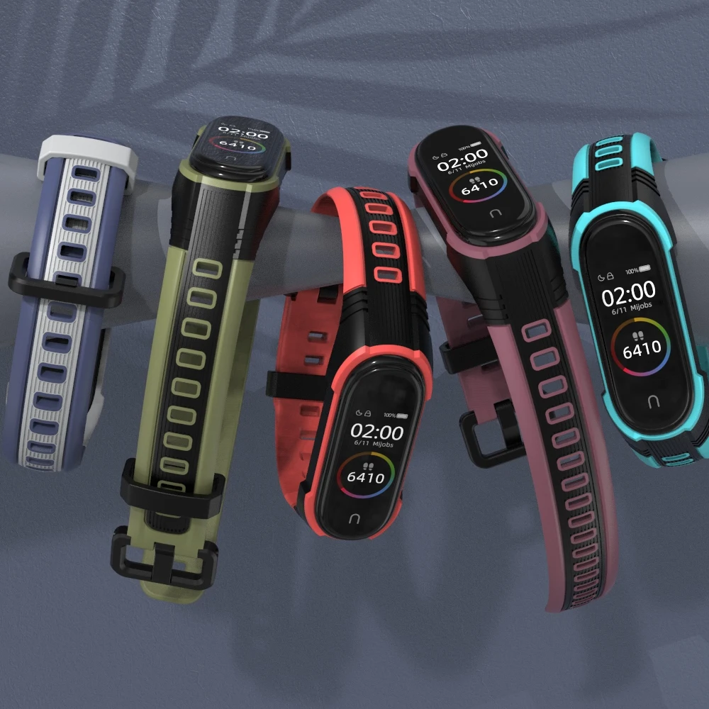Ремешок Mi Band 5 Новый стиль для 5/4/3 спортивный силиконовый браслет Band5 Смарт часы