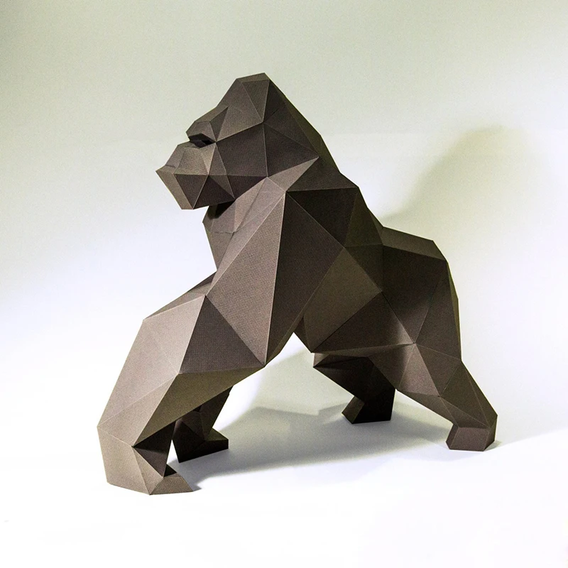Orangutans 46 см бумага 3D DIY материал ручной творческий домашний декор реквизит#2945 ручная работа милые геометрические бумажные фигурки - Color: coffee iridesent