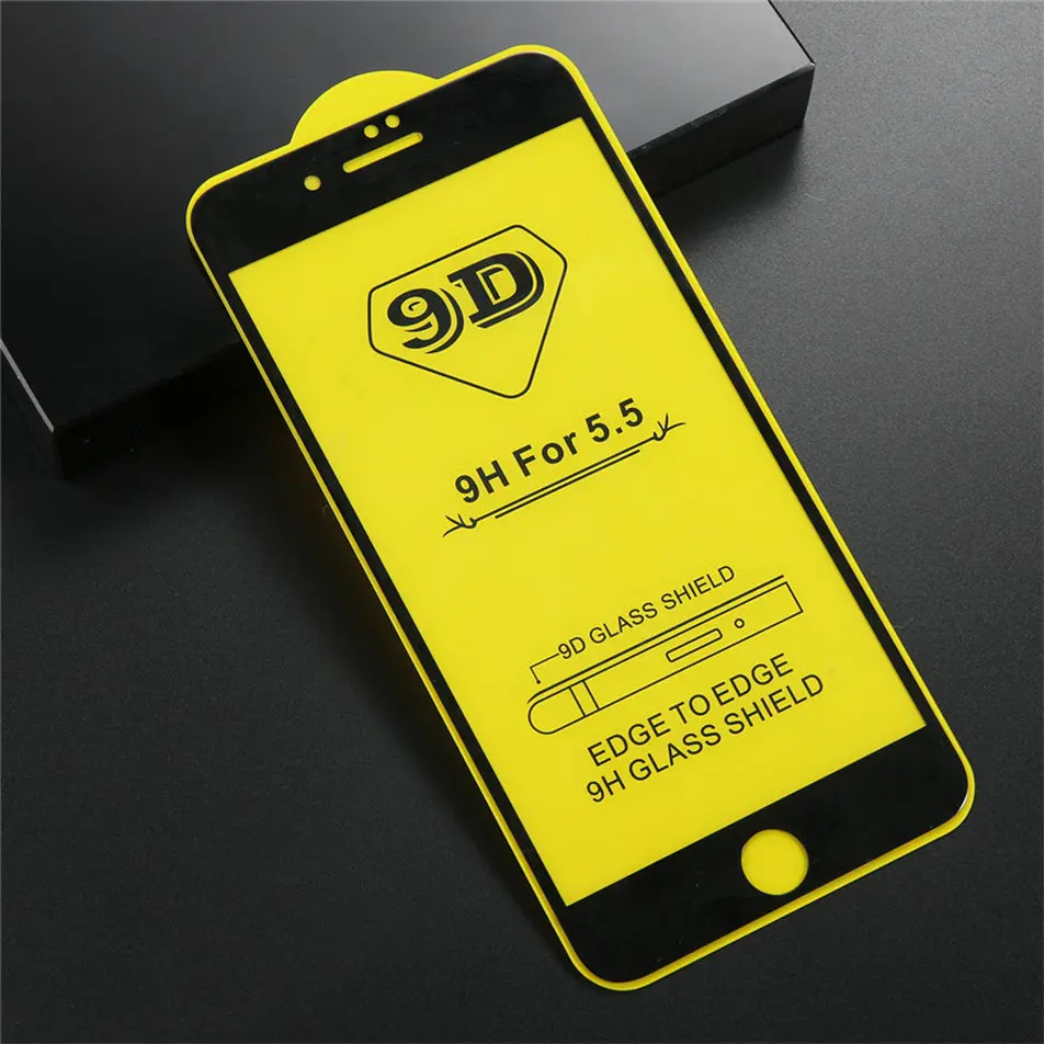 5Pcs/Lot 9D Full Cover Glass on For iPhone 13 Pro 7 8 Plus 6 6s For iPhone X Xr Xs 11 12 Pro Max Tempered Glass Screen Protector