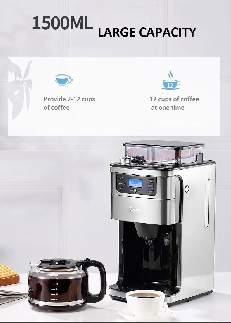 US $253.80 Donlim DLKF4266 Household Automatic Coffee Machine Freshly Ground Coffee BeansPowder Commercial Automatic Coffee Machine