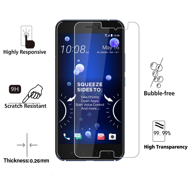 Закаленное стекло для HTC U11 2 шт. Защита экрана U12 Plus + Desire 820 620 прозрачная пленка|for