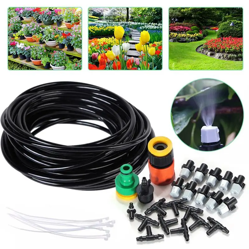 HobbyLane 10M 10 Spraying Heads+ Connector for Fine Misting Moisturizing Dust Removing Cooling Moisturizing Water Spray