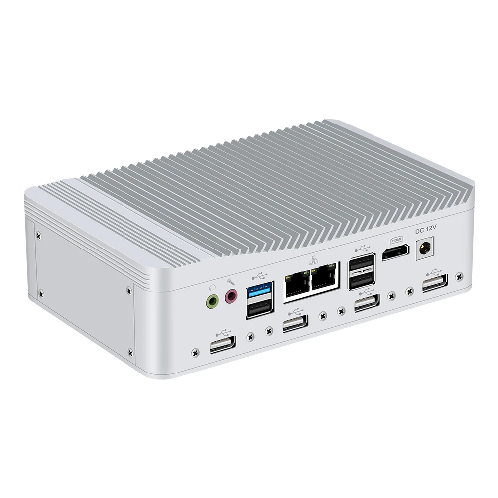  Intel Celeron J1900 Mini PC Quad-Cores 6*RS232 8*USB 2*LAN HDMI VGA WiFi 4G LTE Fanless Industrial 