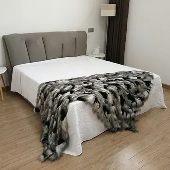 

Blanket fashion plush black geometric pattern