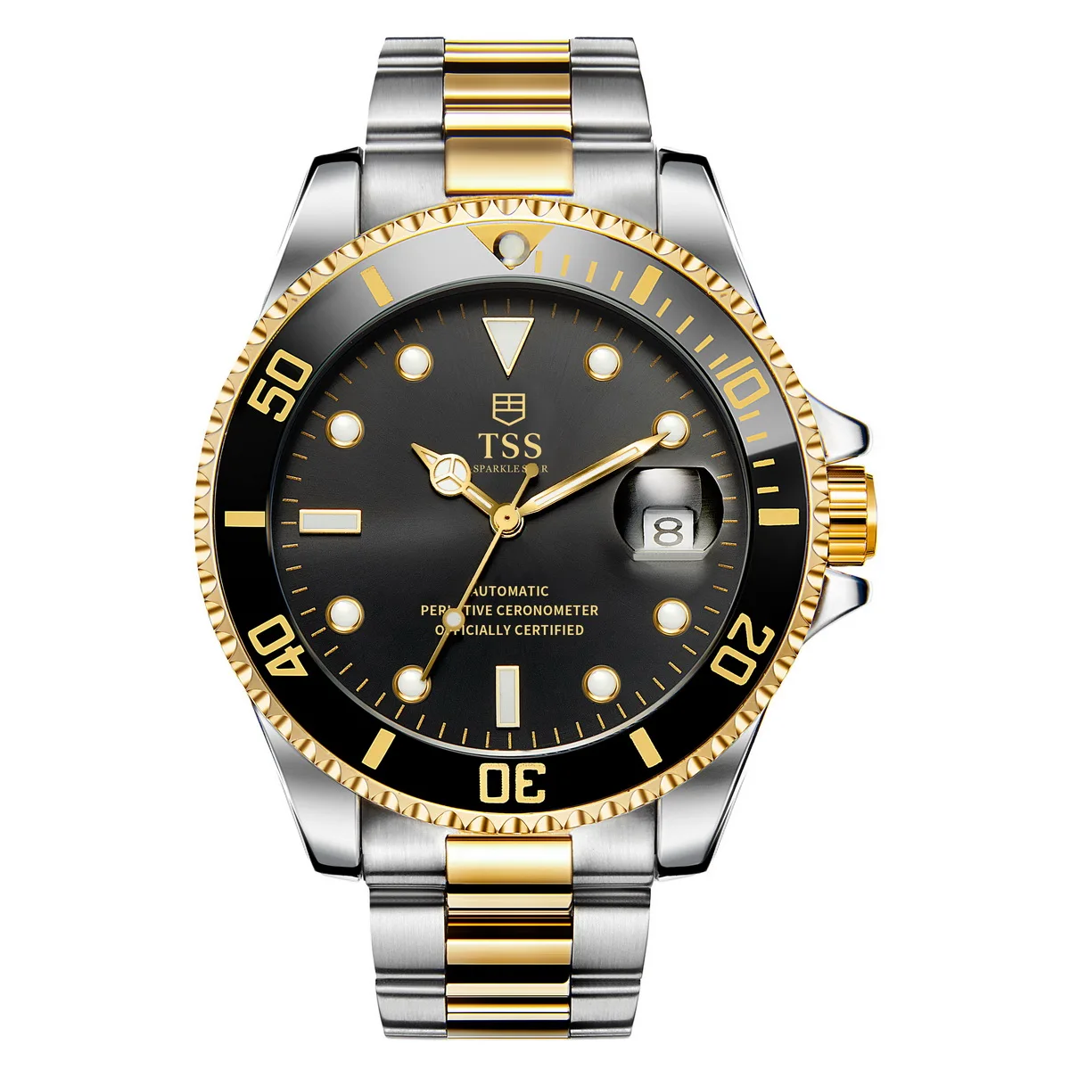 

TSS T5026 Diving watch GMT MASTER superlative chronometer automatic mechanical luminous rotatable bezel 2018 new watch hot sale