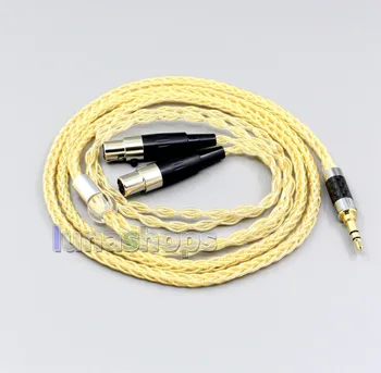 

LN006482 8 Cores 99.99% Pure Silver + Gold Plated Earphone Cable For Audeze LCD-3 LCD-2 LCD-X LCD-XC LCD-4z LCD-MX4 LCD-GX