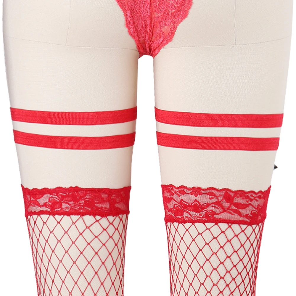 Punk Rave Garters Elastic Body Harness Red Goth Sexy Lingerie Stockings Garter Belt Women Bondage Suspender Leg Harness