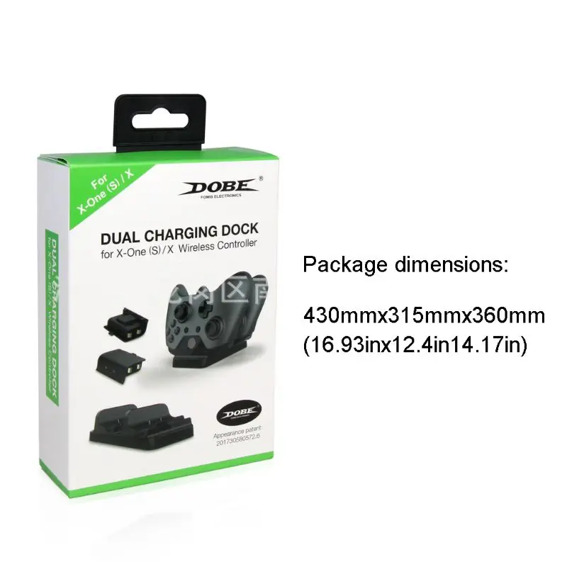 Dual Charging Dock Station for XBOX Game Controller+ 2xRechargeable Batteries