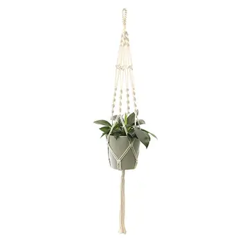 

1pc Flowerpot Net Bag Garden Plant Storage Mesh Bag Cotton Rope Hand-Woven Flowerpot Hanging Basket