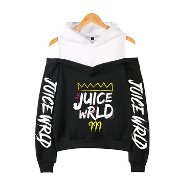 

Juice Wrld Off-shoulder Hoodies Harajuku Sweatshrts Juice Wrld Off-shoulder Hoody Casual Tops Print Hot Sale Fashion Women Girls