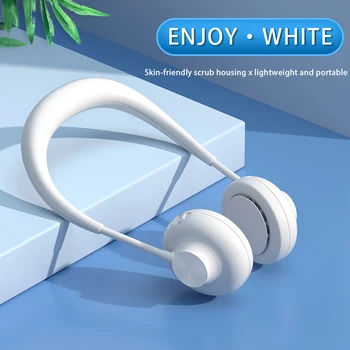 

WS12 Hands-free Neckband Fan Portable Neck Hanging 2 Fans USB Rechargeable Sports Fan Cooling Electric Fan 3 Speeds Adjustable