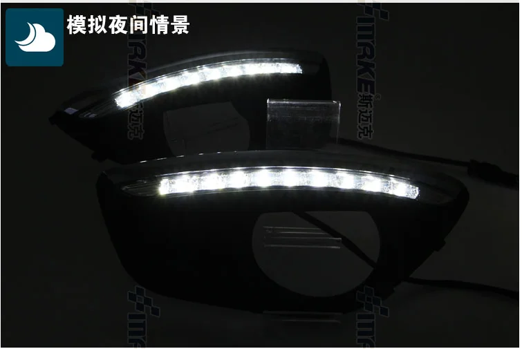 Для hyundai Santa Fe SantaFe 2010 2011 2012 дневные ходовые огни DRL светодиодный противотуманный фонарь с желтым поворотным сигналом