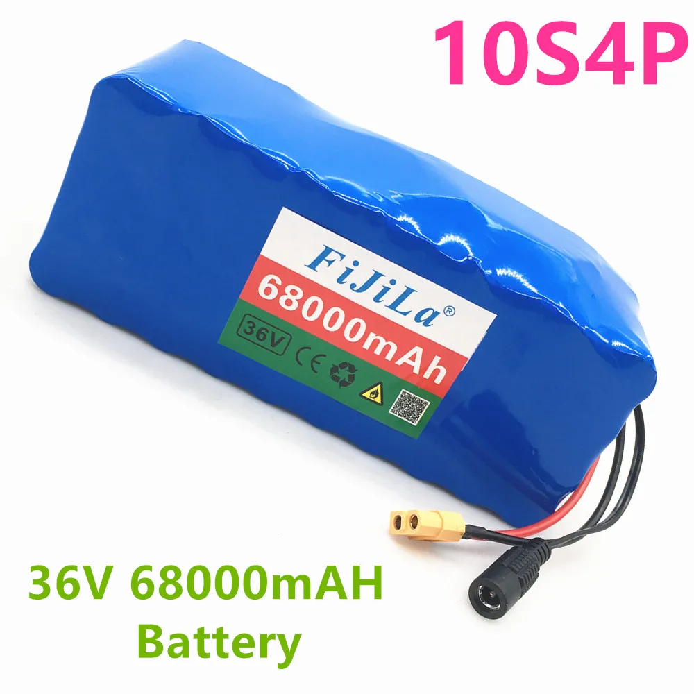 36V батарея XT60 10s4p 68ah 1000W высокая мощность и большая емкость 42v18650 литиевая