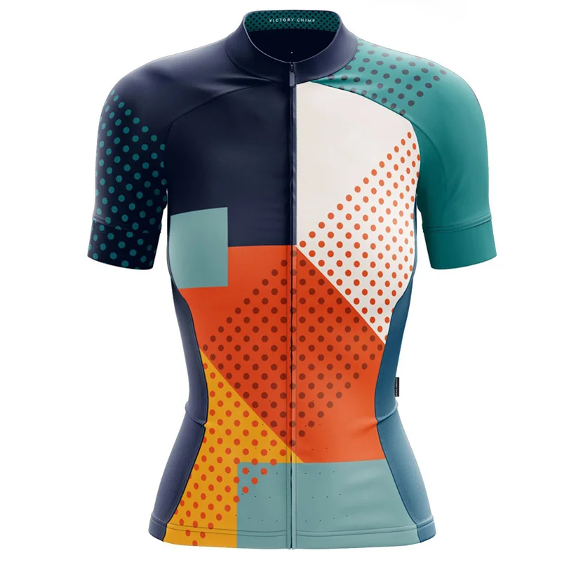 

CWF 2019 Latest Summer Women Short Sleeve Cycling Jersey Shirt Female Bike Clothing Colorful MTB Road Riding Wear Breathable