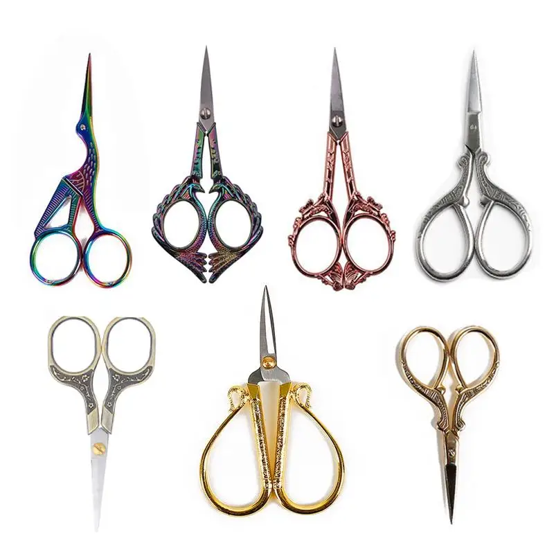 882D Retro Vintage Classical Metal Stainless Steel Cross Embroidery Scissors 
