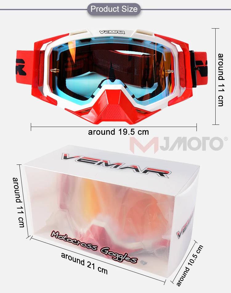 VEMAR Dustproof Motocross Goggles Adult Motorcycle Helmet Glasses MX MTB Off-Road Dirt Bike Moto Goggles Man Cycling Glasses transition motorcycle sunglasses