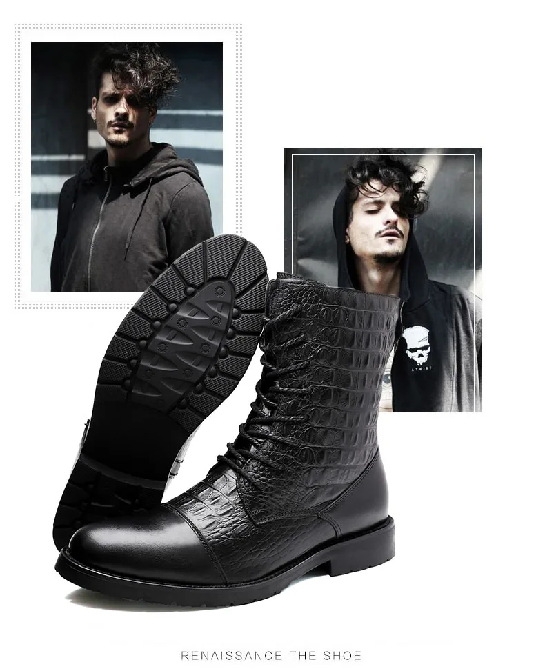 VESONAL/Коллекция года; сезон осень-зима; Мужские ботинки в байкерском стиле из натуральной кожи; Кожаные Классические Мужские ботинки в винтажном стиле; обувь