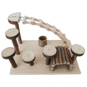 

Small Pet Ladder Pet Molars Toy Wooden Fitness Climbing Accessories for Small Hamsters Squirrels Chinchillas Rabbits