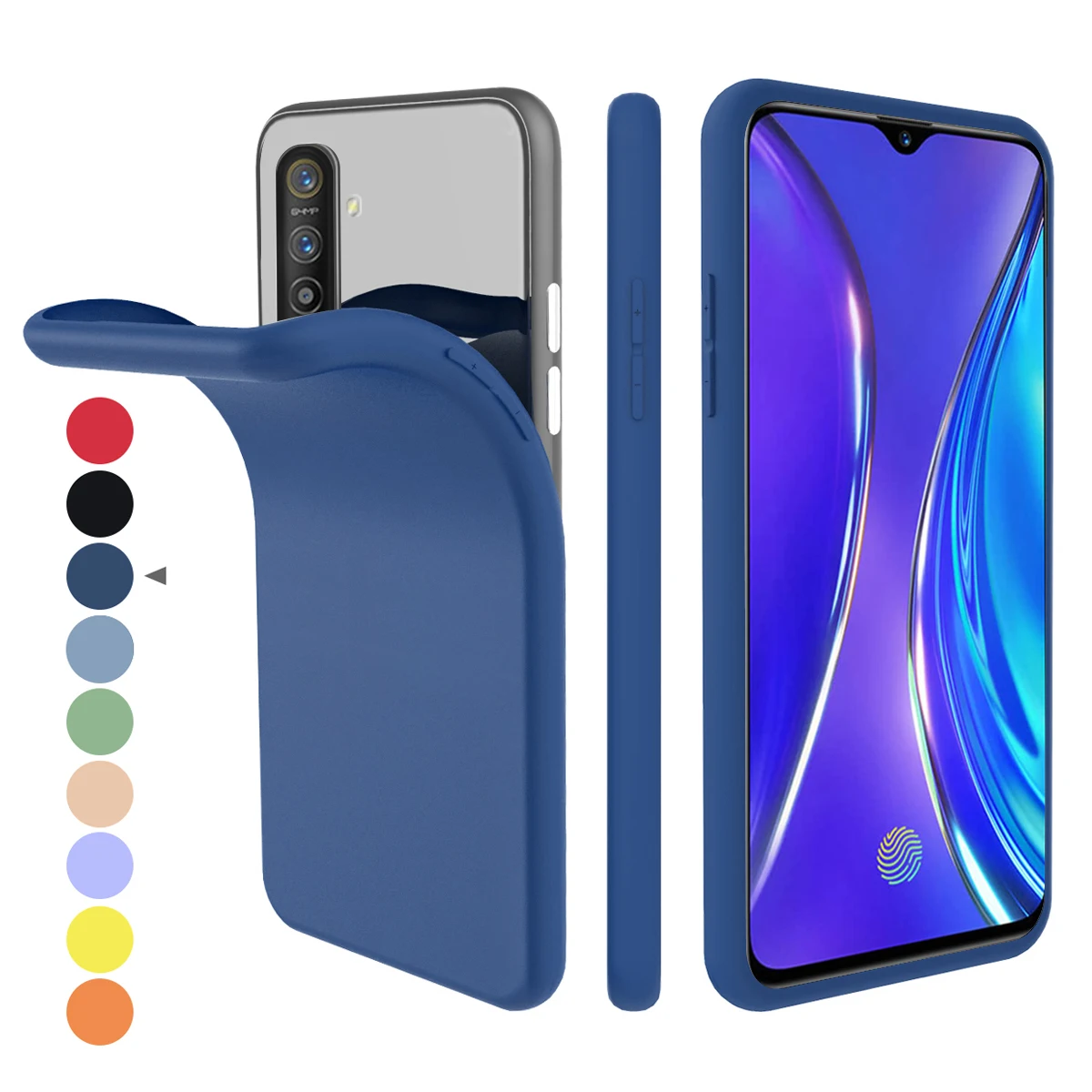 Для Oppo Realme X2 чехол-накладка ярких цветов Встроенный бархат Тонкий матовый Мягкий