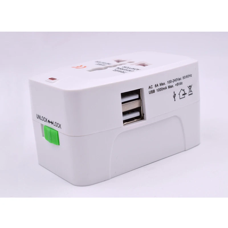 2 USB Plug Rantion дорожный Универсальный адаптер 1/2 usb порты AC зарядное устройство преобразователь на стену штекер для США, Великобритании, Австралии, ЕС - Цвет: 2 USB Plug