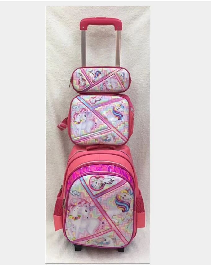 Mochila escolar con niños niñas, bolsa con ruedas, conjunto escolares| - AliExpress