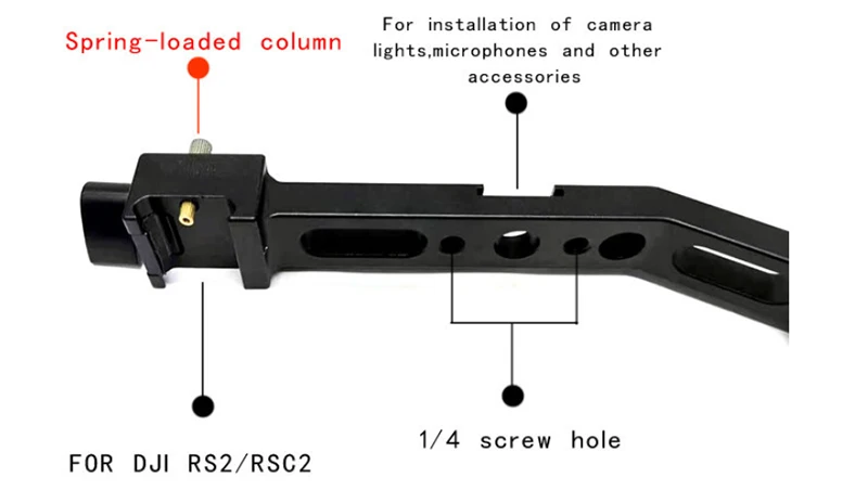 DSLR Camera Stabilizer Ronin S Handle Grip Handgrip for DJI RoninS can Adjust 180 Degree with Cold Shoe Monitor Video Light Mic