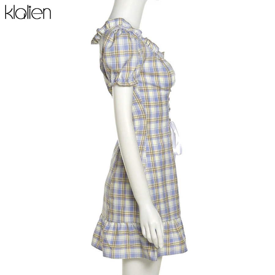 KLALIEN Fashion Elegant Bow White Female Mini Dress Summer Party Birthday Festival Cute Sexy French Romantic Silk Dress Women