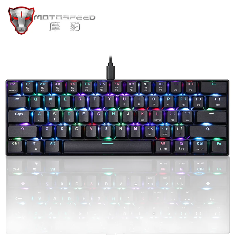 New Original Motospeed CK61 Gaming Mechanical Keyboard USB Wired 61 keys RGB LED Backlight Red Blue switch for PC Computer Gamer