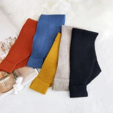 

Soft False Collar Elastic Bow Cross Warm Scarf Korean Style Winter Woolen Knit Scarf Female Solid Color Triangular Scarves